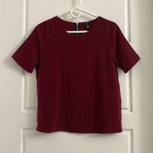 Small Red Short Sleeve Blouse
